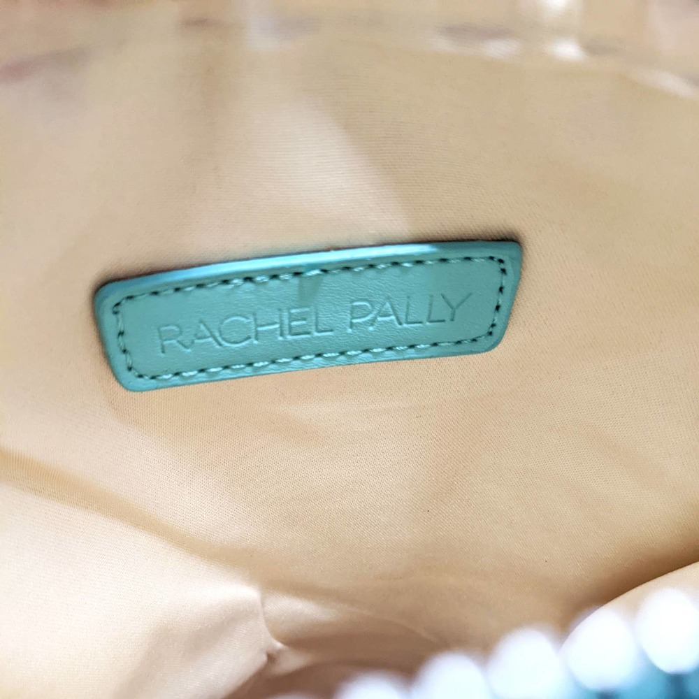 Rachel Pally Reversible Foldover Clutch Tropical Palm Leaves Zip Mint Pink - Picture 6 of 6